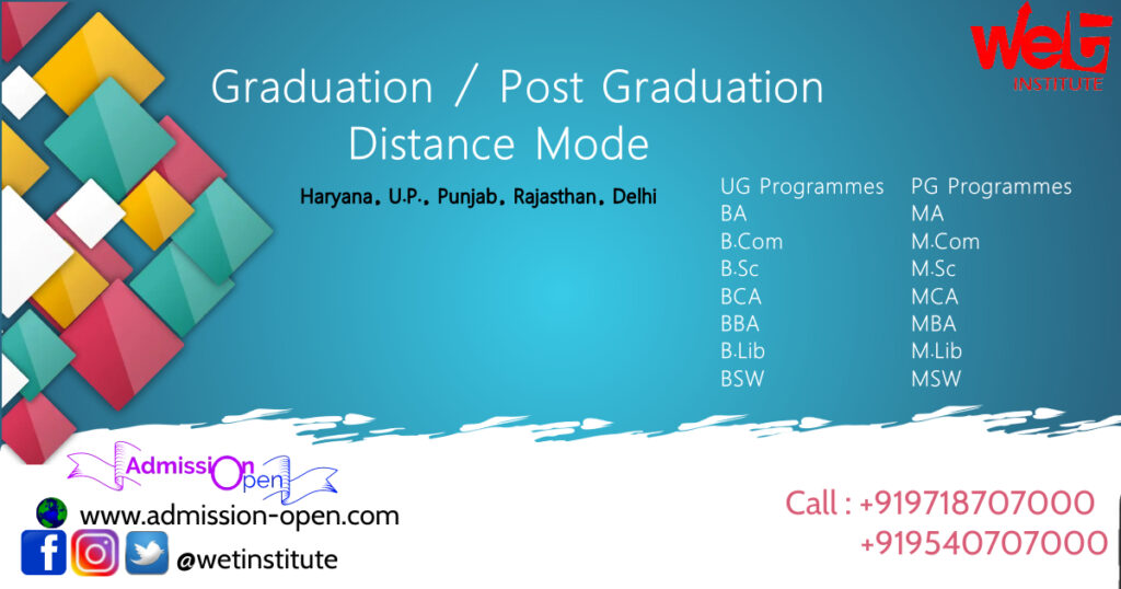 Distance Courses WET Institute Admission open
