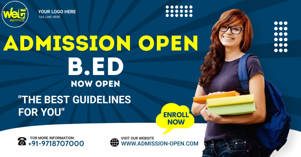B.Ed Admission open WET Institute
