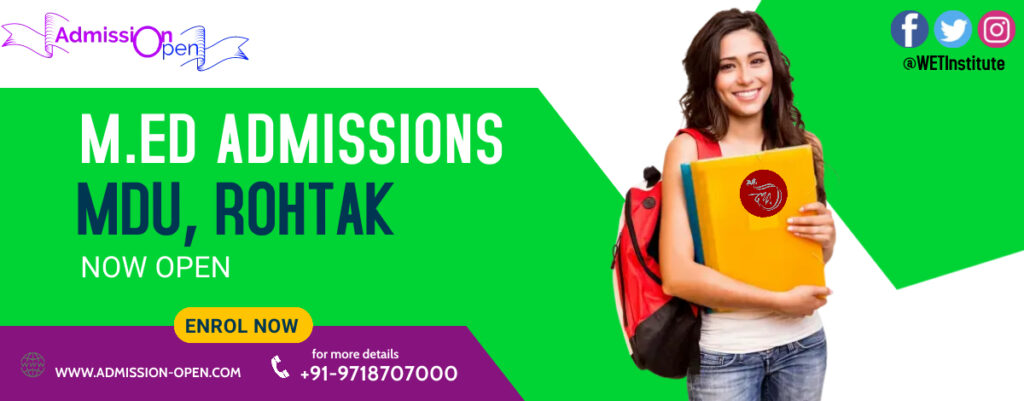 MDU M.ED 2022 ADMISSION OPEN