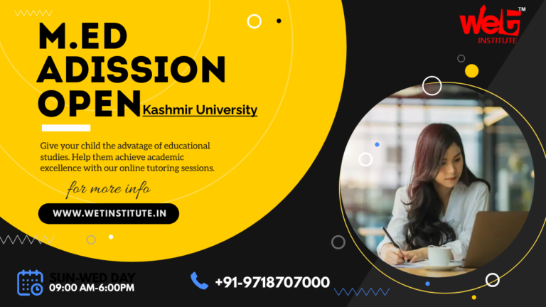 M.Ed Admission From Kashmir University